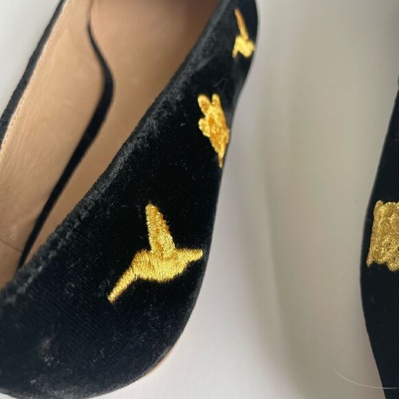 Jack Rogers Velvet Embroidered Slippers Size 5 - Picture 8 of 10